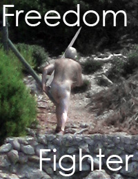 The Nudist Warrior - Our Freedom Fighter on the Frontline of Defense - photo: bFranco